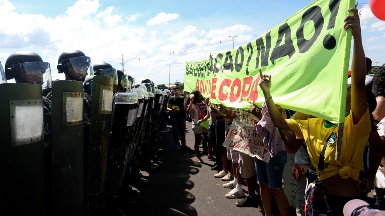 Protestas en Brasil durante la Copa Confederaciones.